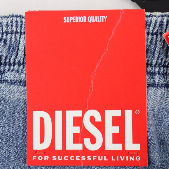 NWT Diesel Tapered D-Lab Track Denim 09D01 Joggers in Light Blue Size Small - Picture 7 of 9